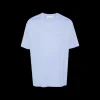 T-shirt  LANVIN col rond coton bleu ciel broderie petit logo écriture