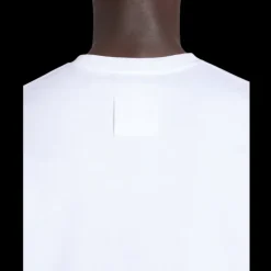 T-shirt LANVIN col rond coton blanc broderie petit logo écriture