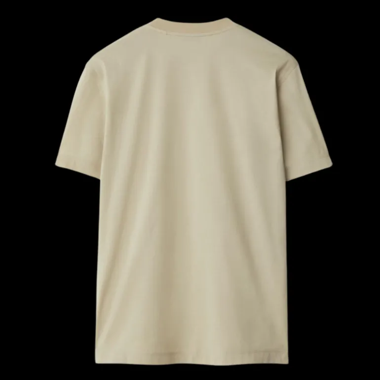 T-shirt manche courte BURBERRY jersey coton beige broderie chevalier bleu