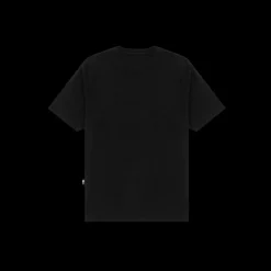 T-shirt manche courte col rond coton noir ST95 peinture