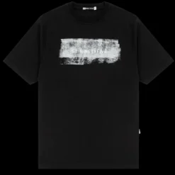 T-shirt manche courte col rond coton noir ST95 peinture