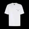 T-shirt manche courte FENDI coton blanc logo poche zippée
