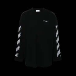 t-shirt manche longue OFF WHITE Pixel Diagonal coton noir