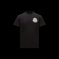 T-shirt MONCLER col rond coton noir logo Pixel