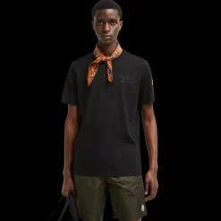 T-shirt MONCLER col rond coton noir logo broderie Archive 1952