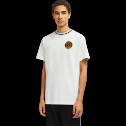 T-shirt MONCLER x PALM ANGELS Racing col rond manche courte coton blanc logo