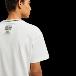 T-shirt MONCLER x PALM ANGELS Racing col rond manche courte coton blanc logo