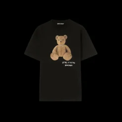 T-shirt PALM ANGELS col rond coton noir Ours en peluche Bear in Mind