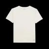 T-shirt SAINT LAURENT manche courte coton modal blanc étiquette logo écriture