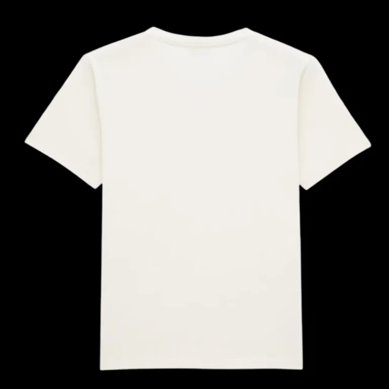 T-shirt SAINT LAURENT manche courte coton modal blanc étiquette logo écriture
