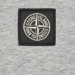 T-shirt STONE ISLAND col rond jersey coton gris chiné Ecusson Rose des vents