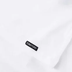 T-shirt TOM FORD manche longue coton modal blanc logo