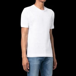 T-shirt ZEGNA col rond manche courte lin pur blanc