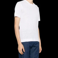 T-shirt ZEGNA col rond manche courte lin blanc
