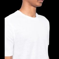 T-shirt ZEGNA col rond manche courte lin pur blanc