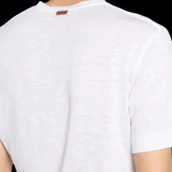 T-shirt ZEGNA col rond manche courte lin blanc