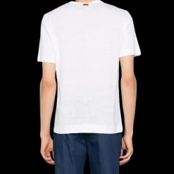 T-shirt ZEGNA col rond manche courte lin blanc