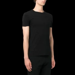 t-shirt ZEGNA col rond slim coton stretch noir