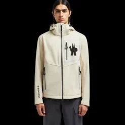 Veste à capuche MONCLER imperméable Cormet beige logo Grenoble