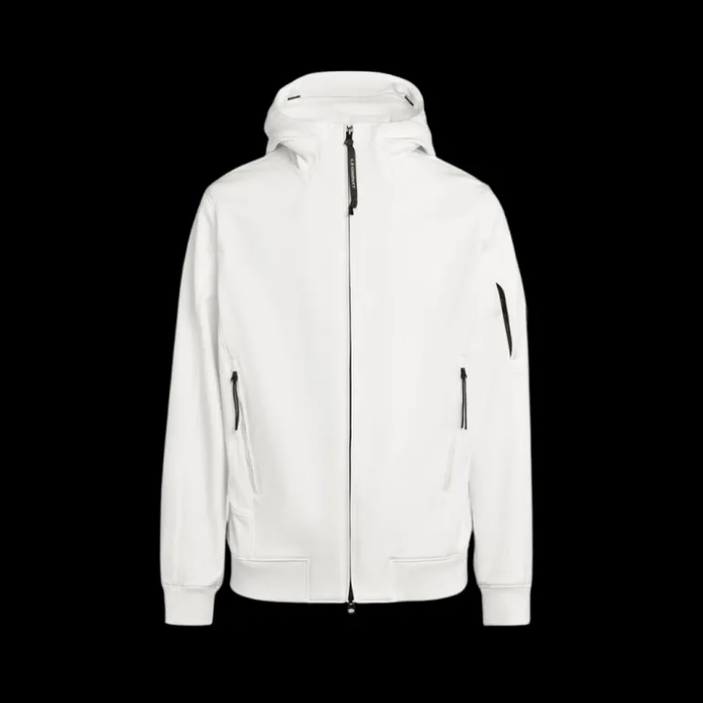 Veste à capuche zippée CP Shell-R blanc lentille