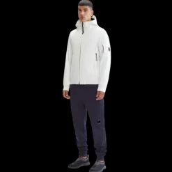 Veste à capuche zippée CP Shell-R blanc lentille