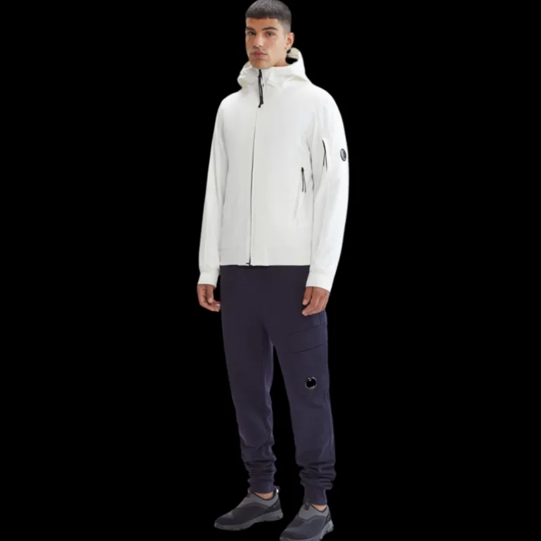 Veste à capuche zippée CP Shell-R blanc lentille
