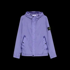 Veste à capuche zippée STONE ISLAND Crinkle reps nylon recyclé lavande