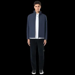 Veste à capuche zippée STONE ISLAND coupe-vent nylon soft shell bleu marine