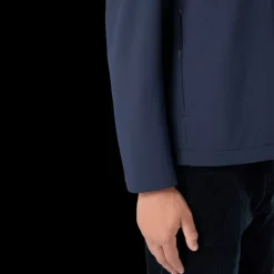 Veste à capuche zippée STONE ISLAND coupe-vent nylon soft shell bleu marine