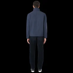 Veste à capuche zippée STONE ISLAND coupe-vent nylon soft shell bleu marine