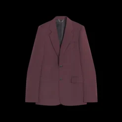 Veste à simple boutonnage LANVIN laine tissée bordeaux