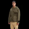 Veste a capuche CP COMPANY lunettes coton kaki multipoches grosse lentille manche