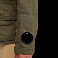 Veste a capuche CP COMPANY lunettes coton kaki multipoches grosse lentille manche