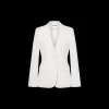 Veste blazer ALBERTA FERRETTI cintré simple bouton coton blanc