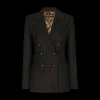 Veste Blazer DOLCE & GABBANA Turlington en sergé noir à fines rayures blanches