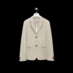 Veste blazer LOEWE boutons laine beige clair chiné dos fendu
