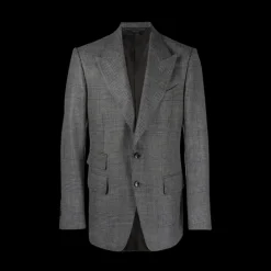 Veste blazer TOM FORD Prince de Galles laine carreaux gris noir