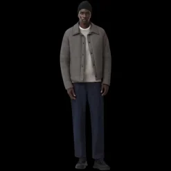 Veste bouton pression CANADA GOOSE Lodge nylon gris black label