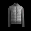 Veste cardigan CANADA GOOSE Hybridge zippé bi matière gris anthracite