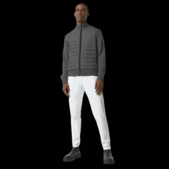 Veste cardigan CANADA GOOSE Hybridge zippé bi matière gris anthracite