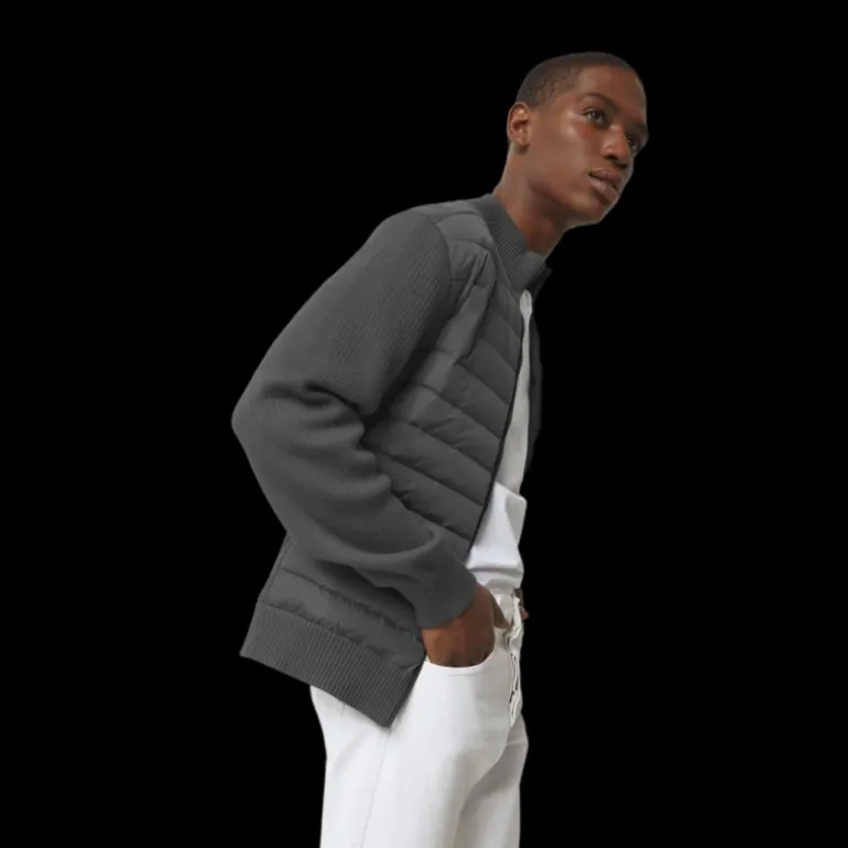 Veste cardigan CANADA GOOSE Hybridge zippé bi matière gris anthracite