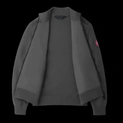 Veste cardigan CANADA GOOSE Hybridge zippé bi matière gris anthracite