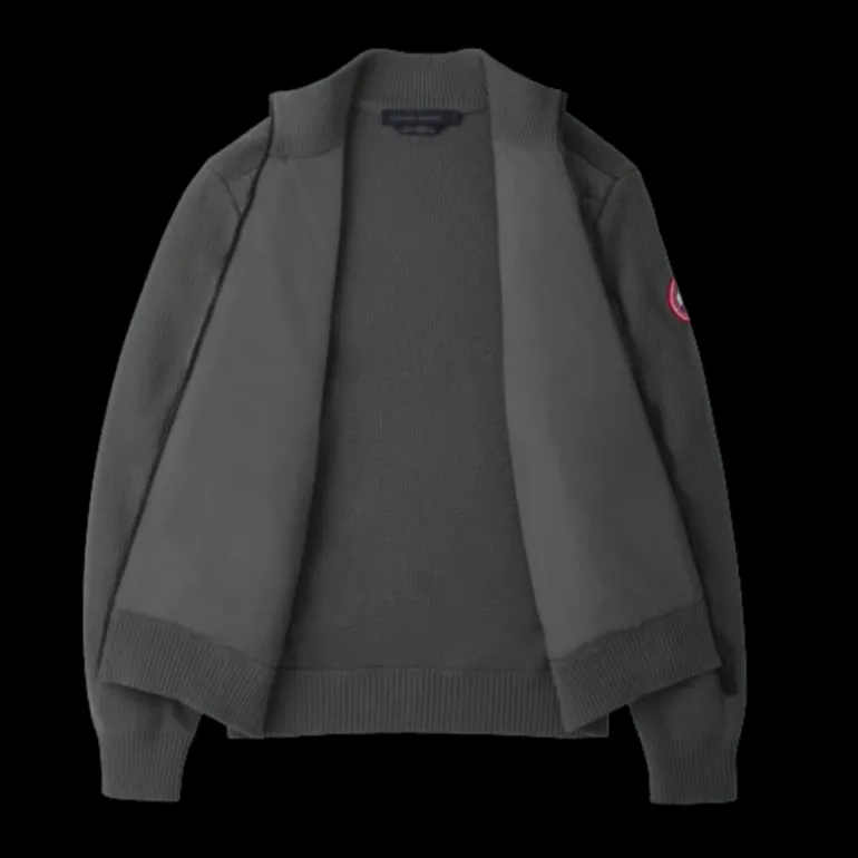 Veste cardigan CANADA GOOSE Hybridge zippé bi matière gris anthracite