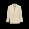 Veste Costume SAINT LAURENT smoking beige bande satin