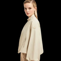 Veste courte MONCLER Gruissan zippée évasée coton nylon beige