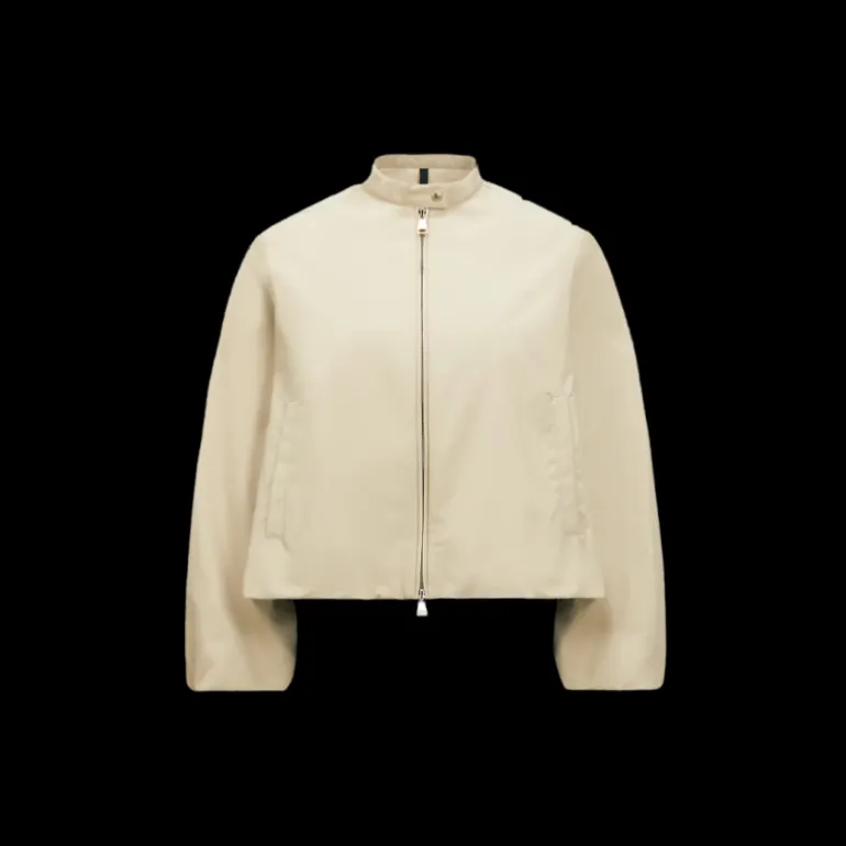 Veste courte MONCLER Gruissan zippée évasée coton nylon beige