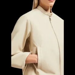 Veste courte MONCLER Gruissan zippée évasée coton nylon beige