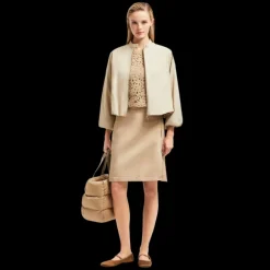 Veste courte MONCLER Gruissan zippée évasée coton nylon beige