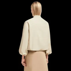 Veste courte MONCLER Gruissan zippée évasée coton nylon beige