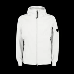 Veste CP COMPANY zippée CP SHELL R Medium Blanc Capuche Lentille